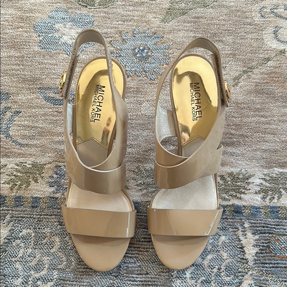 Michael Kors Tan Stiletto Heels with Straps